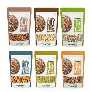 Premium Dry Fruits Combo Pack – 6 x 250g (Almonds, Cashews, Figs, Pistachios, Raisins, Walnuts)